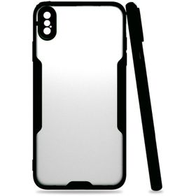 Newface iPhone XS Max Platin Silikon - Siyah Kılıf