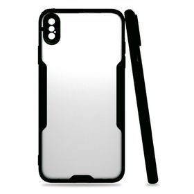 Newface iPhone XS Max Platin Silikon - Siyah Kılıf