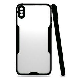 Newface iPhone XS Max Platin Silikon - Siyah Kılıf