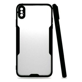 Newface iPhone XS Max Platin Silikon - Siyah Kılıf