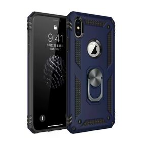 Newface iPhone XS Max Sofya Yüzüklü Silikon Kapak Lacivert Kılıf
