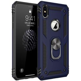 Newface iPhone XS Max Sofya Yüzüklü Silikon Kapak Lacivert Kılıf