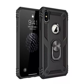 Newface iPhone XS Max Sofya Yüzüklü Silikon Kapak Siyah Kılıf