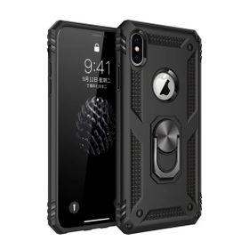 Newface iPhone XS Max Sofya Yüzüklü Silikon Kapak Siyah Kılıf