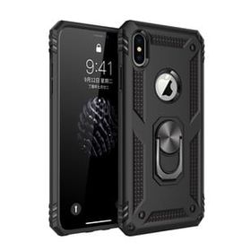 Newface iPhone XS Max Sofya Yüzüklü Silikon Kapak Siyah Kılıf