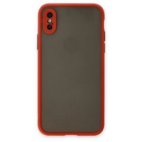 Newface iPhone XS Montreal Silikon Kapak - Kırmızı Kılıf