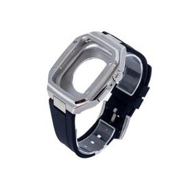 Newface KR402 Apple Watch 45 mm Siyah Metal Kasa Silikon Kordon