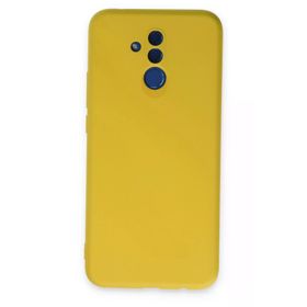 Newface Nano İçi Kadife Silikon Sarı Huawei Mate 20 Lite Kılıf