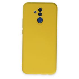 Newface Nano İçi Kadife Silikon Sarı Huawei Mate 20 Lite Kılıf