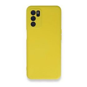 Newface Oppo A16 Nano İçi Kadife Silikon Sarı Cep Telefonu Kılıfı