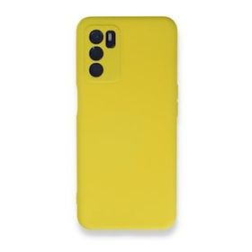 Newface Oppo A16 Nano İçi Kadife Silikon Sarı Cep Telefonu Kılıfı