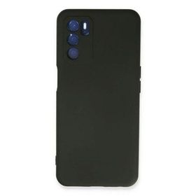 Newface Oppo A16 Nano İçi Kadife Silikon Siyah Cep Telefonu Kılıfı