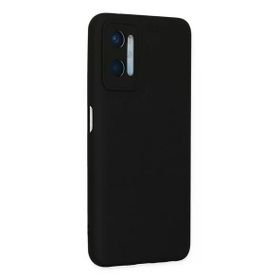Newface Oppo A96 Nano içi Kadife Silikon - Siyah Kılıf