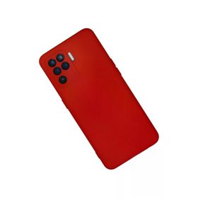 Newface Oppo Reno 5 Lite Nano içi Kadife Silikon - Kırmızı Kılıf