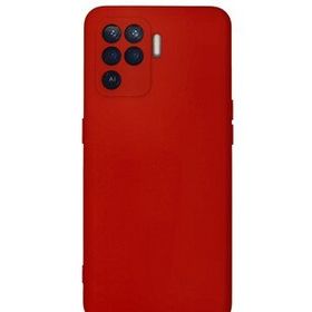 Newface Oppo Reno 5 Lite Nano içi Kadife Silikon - Kırmızı Kılıf