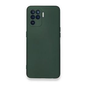 Newface Oppo Reno 5 Lite Nano İçi Kadife Silikon Koyu Yeşil Cep Telefonu Kılıfı