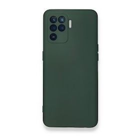Newface Oppo Reno 5 Lite Nano İçi Kadife Silikon Koyu Yeşil Cep Telefonu Kılıfı