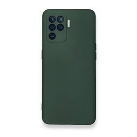 Newface Oppo Reno 5 Lite Nano İçi Kadife Silikon Koyu Yeşil Cep Telefonu Kılıfı