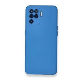 Newface Oppo Reno 5 Lite Nano İçi Kadife Silikon Mavi Cep Telefonu Kılıfı