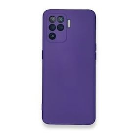 Newface Oppo Reno 5 Lite Nano İçi Kadife Silikon Mor Cep Telefonu Kılıfı