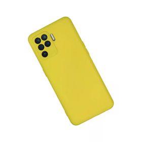 Newface Oppo Reno 5 Lite Nano içi Kadife Silikon - Sarı Kılıf