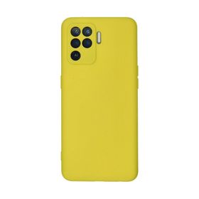 Newface Oppo Reno 5 Lite Nano içi Kadife Silikon - Sarı Kılıf