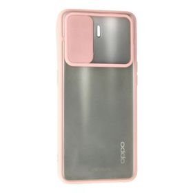 Newface Oppo Reno 5 Lite Palm Buzlu Kamera Sürgülü Silikon - Pembe Kılıf