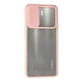 Newface Oppo Reno 5 Lite Palm Buzlu Kamera Sürgülü Silikon - Pembe Kılıf