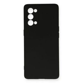 Newface Oppo Reno 5 Nano İçi Kadife Silikon Siyah Cep Telefonu Kılıfı