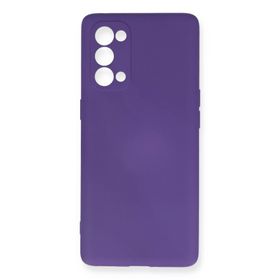 Newface Oppo Reno 5 Pro Nano İçi Kadife Silikon Mor Cep Telefonu Kılıfı