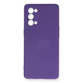 Newface Oppo Reno 5 Pro Nano İçi Kadife Silikon Mor Cep Telefonu Kılıfı