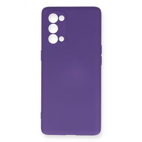 Newface Oppo Reno 5 Pro Nano İçi Kadife Silikon Mor Cep Telefonu Kılıfı