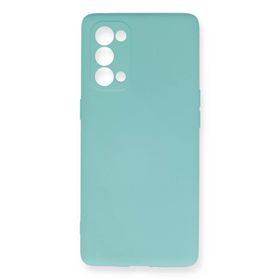 Newface Oppo Reno 5 Pro Nano içi Kadife Silikon Turkuaz Cep Telefonu Kılıfı