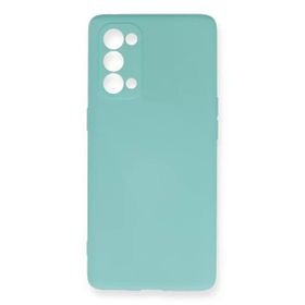Newface Oppo Reno 5 Pro Nano içi Kadife Silikon Turkuaz Cep Telefonu Kılıfı
