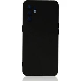 Newface Oppo Reno 6 Nano İçi Kadife Silikon Siyah Cep Telefonu Kılıfı