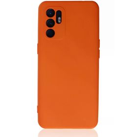 Newface Oppo Reno 6 Nano İçi Kadife Silikon Turuncu Cep Telefonu Kılıfı