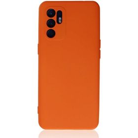 Newface Oppo Reno 6 Nano İçi Kadife Silikon Turuncu Cep Telefonu Kılıfı