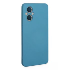 Newface Oppo Reno 7 Lite Nano İçi Kadife Silikon Mavi Cep Telefonu Kılıfı