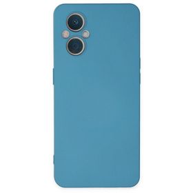 Newface Oppo Reno 7 Lite Nano İçi Kadife Silikon Mavi Cep Telefonu Kılıfı