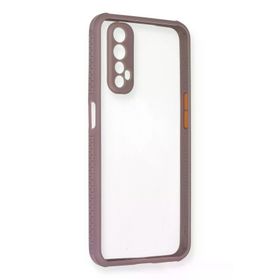 Newface Realme 7 Miami Şeffaf Silikon Açık Mor Cep Telefonu Kılıfı