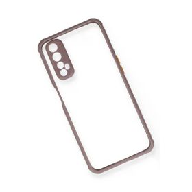 Newface Realme 7 Miami Şeffaf Silikon Açık Mor Cep Telefonu Kılıfı