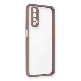 Newface Realme 7 Miami Şeffaf Silikon Açık Mor Cep Telefonu Kılıfı