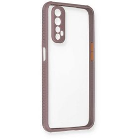 Newface Realme 7 Miami Şeffaf Silikon Açık Mor Cep Telefonu Kılıfı