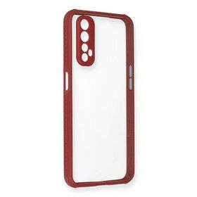 Newface Realme 7 Miami Şeffaf Silikon Fuşya Cep Telefonu Kılıfı