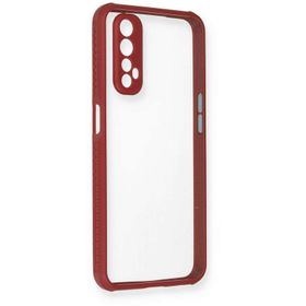 Newface Realme 7 Miami Şeffaf Silikon Fuşya Cep Telefonu Kılıfı