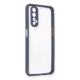 Newface Realme 7 Miami Şeffaf Silikon Gri Cep Telefonu Kılıfı