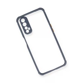 Newface Realme 7 Miami Şeffaf Silikon Gri Cep Telefonu Kılıfı