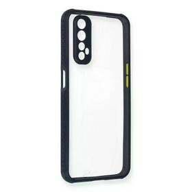 Newface Realme 7 Miami Şeffaf Silikon Lacivert Cep Telefonu Kılıfı