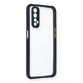 Newface Realme 7 Miami Şeffaf Silikon Lacivert Cep Telefonu Kılıfı