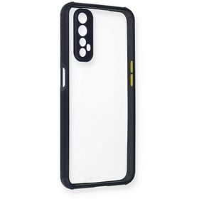 Newface Realme 7 Miami Şeffaf Silikon Lacivert Cep Telefonu Kılıfı